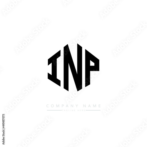 INP letter logo design with polygon shape. INP polygon logo monogram. INP cube logo design. INP hexagon vector logo template white and black colors. INP monogram. INP business and real estate logo. 