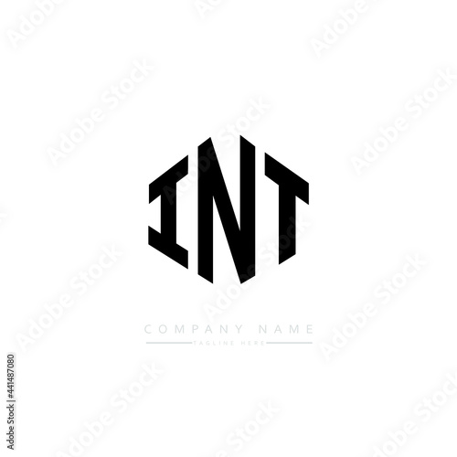 INT letter logo design with polygon shape. INT polygon logo monogram. INT cube logo design. INT hexagon vector logo template white and black colors. INT monogram. INT business and real estate logo. 