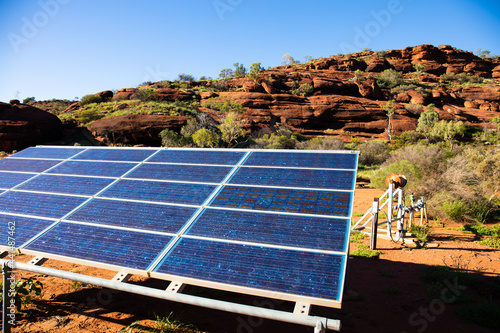 Small solar panel array in Central Australia photo