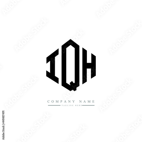 IQH letter logo design with polygon shape. IQH polygon logo monogram. IQH cube logo design. IQH hexagon vector logo template white and black colors. IQH monogram. IQH business and real estate logo. 