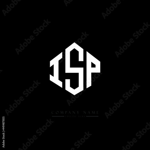 ISP letter logo design with polygon shape. ISP polygon logo monogram. ISP cube logo design. ISP hexagon vector logo template white and black colors. ISP monogram. ISP business and real estate logo. 