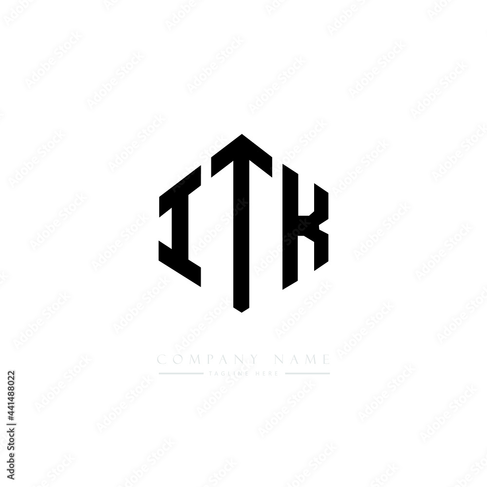 ITK letter logo design with polygon shape. ITK polygon logo monogram. ITK cube logo design. ITK hexagon vector logo template white and black colors. ITK monogram. ITK business and real estate logo. 