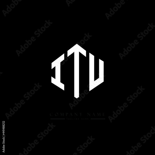 ITU letter logo design with polygon shape. ITU polygon logo monogram. ITU cube logo design. ITU hexagon vector logo template white and black colors. ITU monogram. ITU business and real estate logo. 
