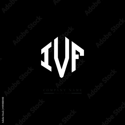 IVF letter logo design with polygon shape. IVF polygon logo monogram. IVF cube logo design. IVF hexagon vector logo template white and black colors. IVF monogram. IVF business and real estate logo. 