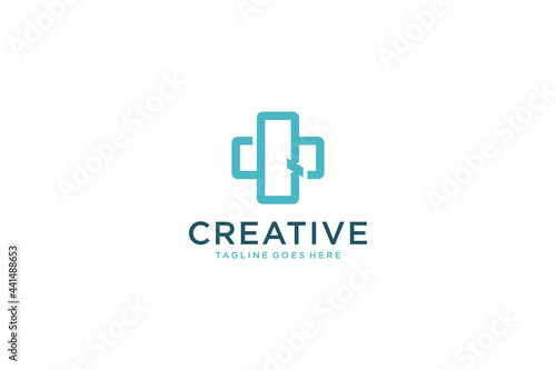 Free Download Letter Q Cross Sign Medical Logo Health Symbol Pharmacy Icon. Flat Vector Logo Design Template Element. - GFXLoad