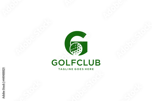 Letter G for Golf logo design vector template  Vector label of golf  Logo of golf championship  illustration  Creative icon  design concept