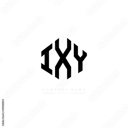 IXY letter logo design with polygon shape. IXY polygon logo monogram. IXY cube logo design. IXY hexagon vector logo template white and black colors. IXY monogram. IXY business and real estate logo. 