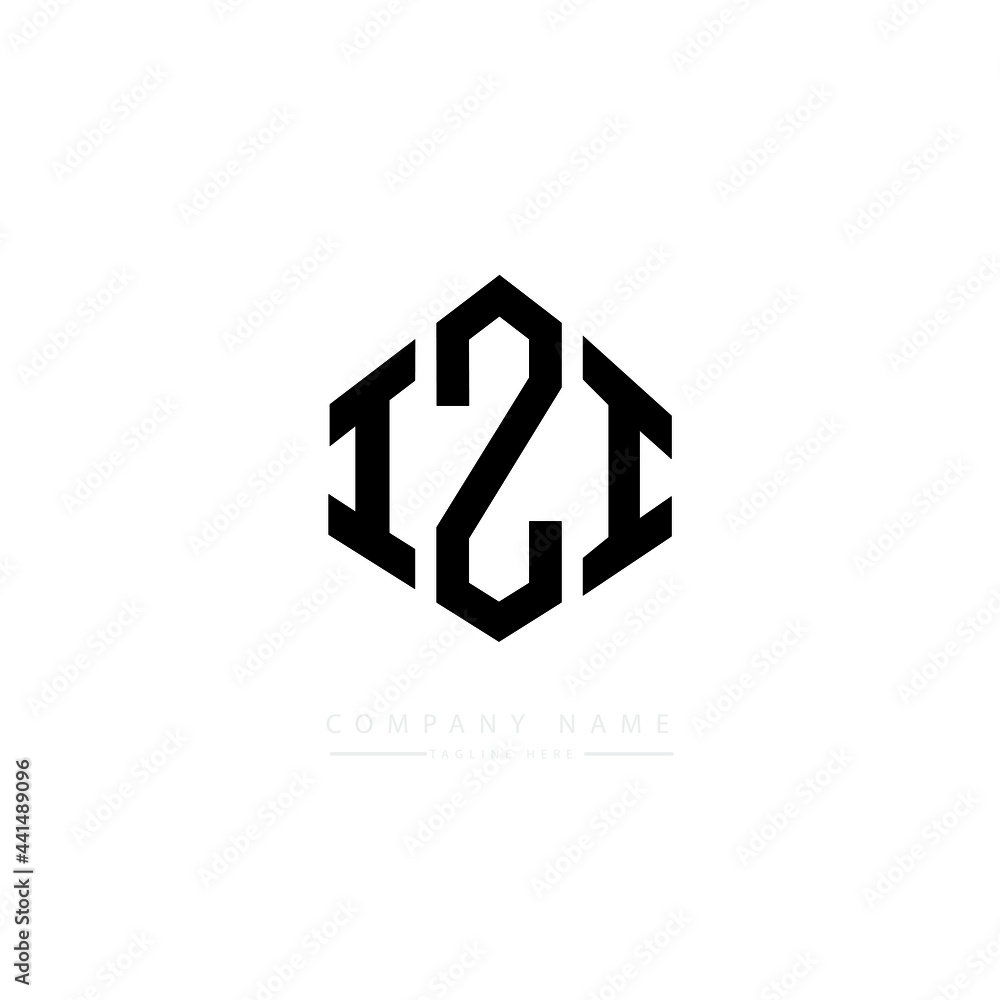 Izi Letter Logo Design With Polygon Shape Izi Polygon Logo Monogram