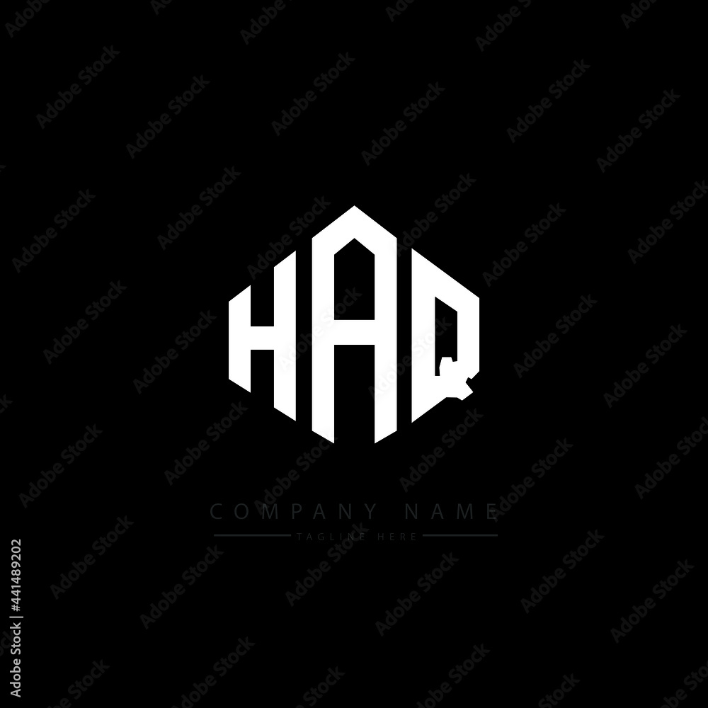 HAQ letter logo design with polygon shape. HAQ polygon logo monogram. HAQ cube logo design. HAQ hexagon vector logo template white and black colors. HAQ monogram. HAQ business and real estate logo. 