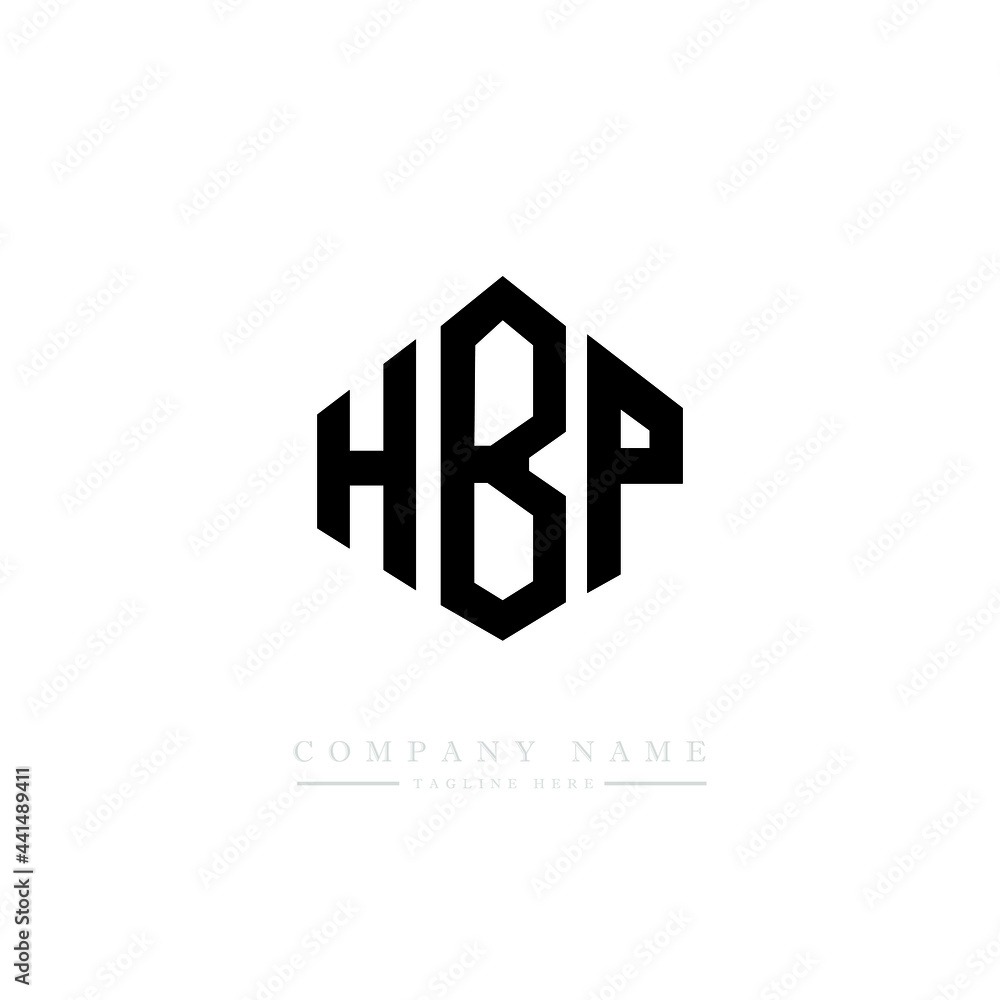 HBP letter logo design with polygon shape. HBP polygon logo monogram
