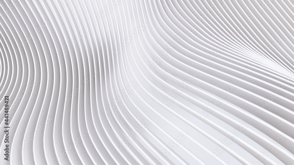 Naklejka premium Abstract Curved Shapes. White Circular Background.