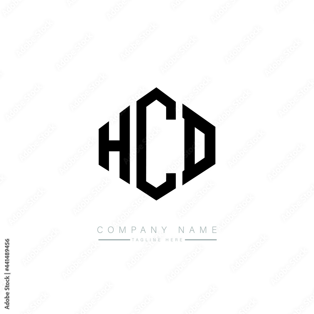 HCD letter logo design with polygon shape. HCD polygon logo monogram