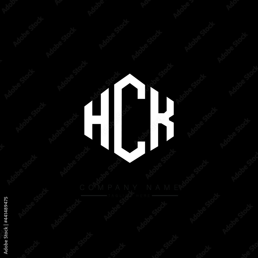 HCK letter logo design with polygon shape. HCK polygon logo monogram. HCK cube logo design. HCK hexagon vector logo template white and black colors. HCK monogram. HCK business and real estate logo. 