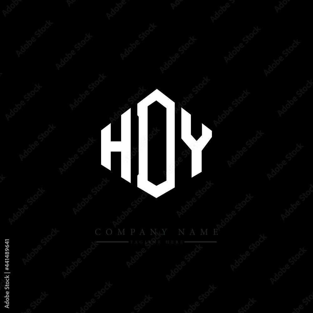 HDY letter logo design with polygon shape. HDY polygon logo monogram. HDY cube logo design. HDY hexagon vector logo template white and black colors. HDY monogram. HDY business and real estate logo. 