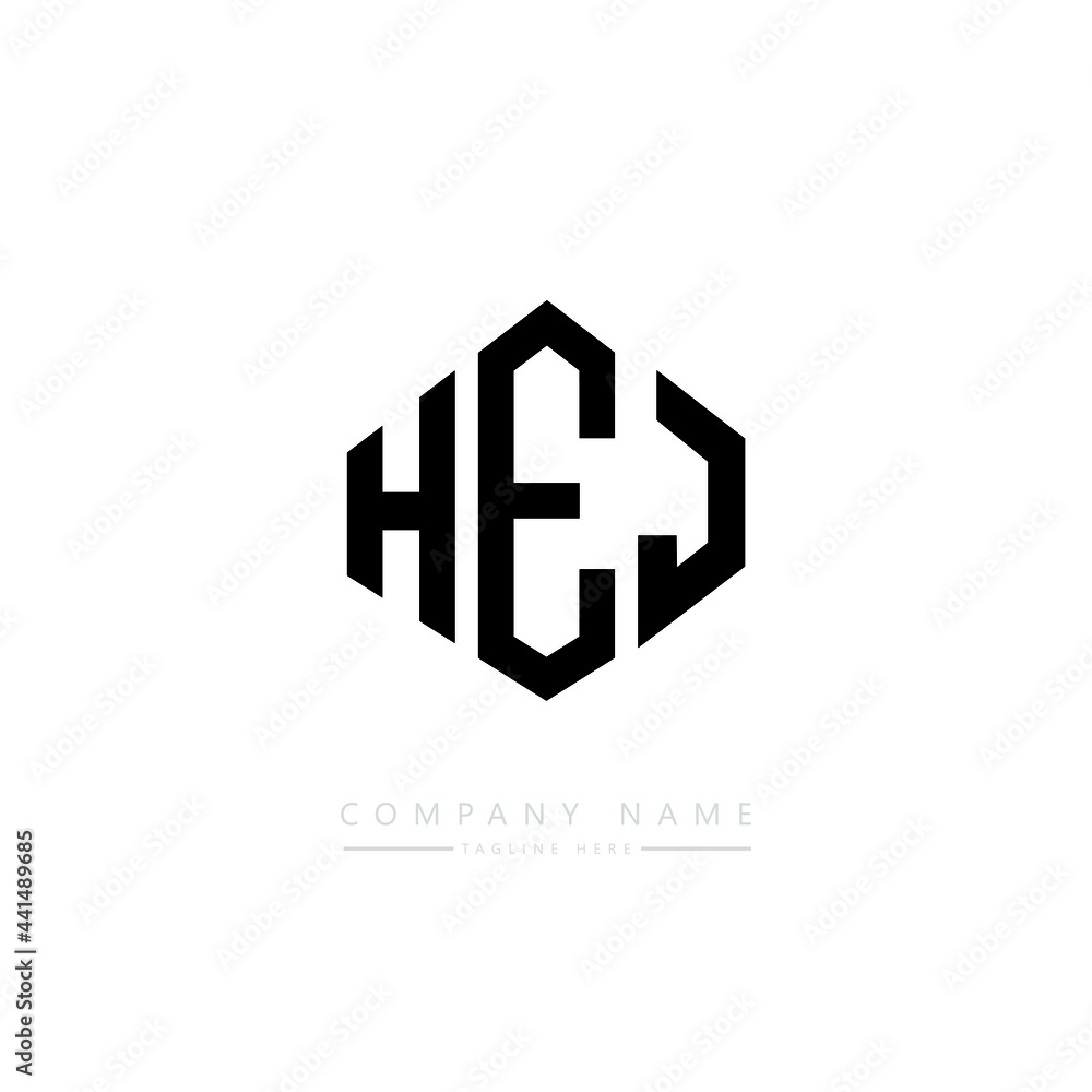 HEJ letter logo design with polygon shape. HEJ polygon logo monogram ...