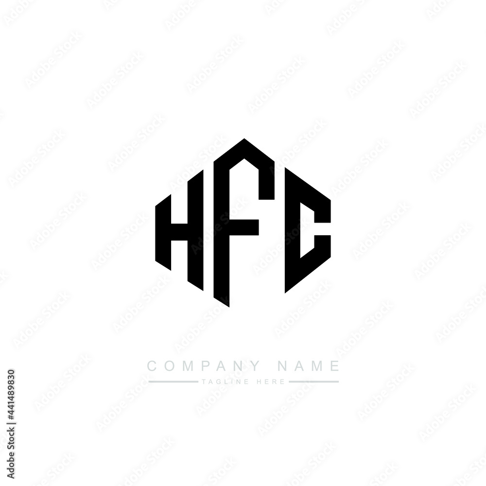 HFC letter logo design with polygon shape. HFC polygon logo monogram