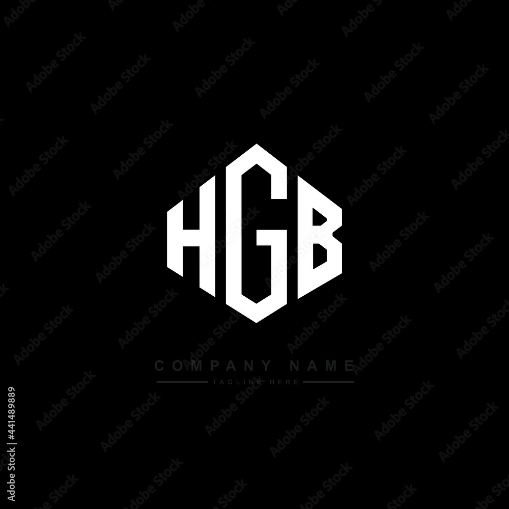 HGB Letter Logo Design With Polygon Shape HGB Polygon Logo Monogram
