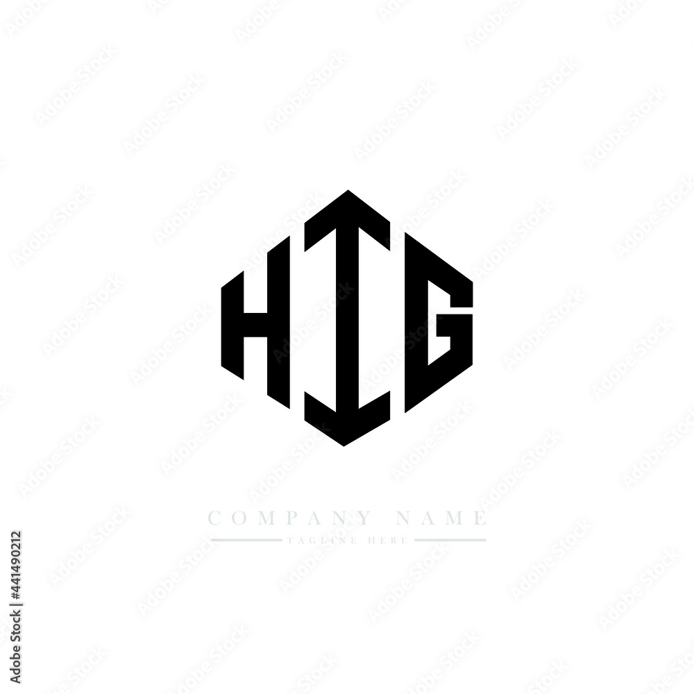 HIG letter logo design with polygon shape. HIG polygon logo monogram. HIG cube logo design. HIG hexagon vector logo template white and black colors. HIG monogram. HIG business and real estate logo. 