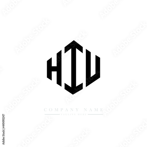 HIU letter logo design with polygon shape. HIU polygon logo monogram. HIU cube logo design. HIU hexagon vector logo template white and black colors. HIU monogram. HIU business and real estate logo. 