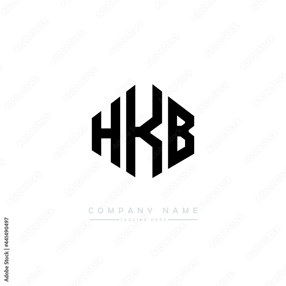 HKB letter logo design with polygon shape. HKB polygon logo monogram. HKB cube logo design. HKB hexagon vector logo template white and black colors. HKB monogram. HKB business and real estate logo. 