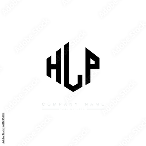 Fototapeta Naklejka Na Ścianę i Meble -  HLP letter logo design with polygon shape. HLP polygon logo monogram. HLP cube logo design. HLP hexagon vector logo template white and black colors. HLP monogram. HLP business and real estate logo. 
