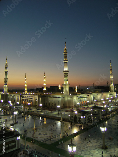External view of Masjid Nabawi in Medina, KSA. Nabawi Mosque is the second holiest mosque in Islam.