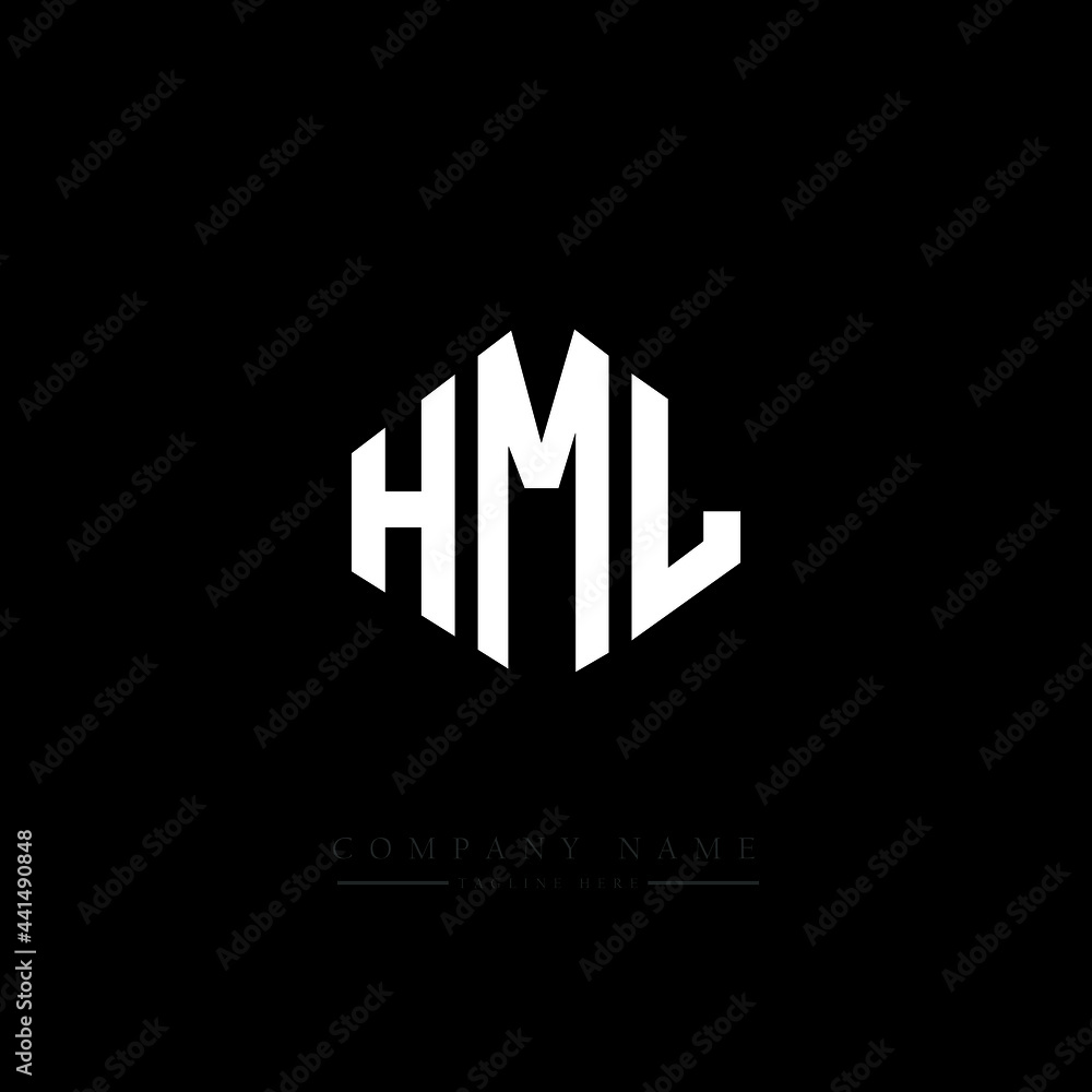 HML letter logo design with polygon shape. HML polygon logo monogram. HML cube logo design. HML hexagon vector logo template white and black colors. HML monogram. HML business and real estate logo. 