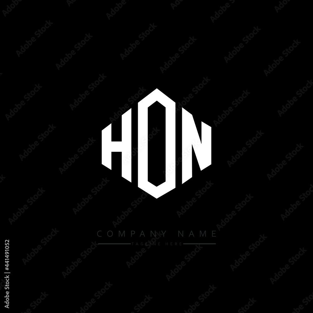 HON letter logo design with polygon shape. HON polygon logo monogram. HON cube logo design. HON hexagon vector logo template white and black colors. HON monogram. HON business and real estate logo. 