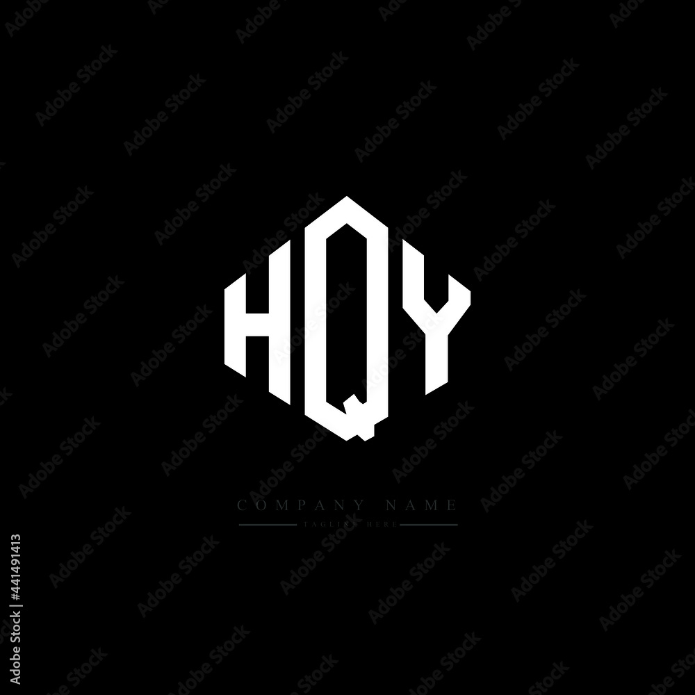 HQY letter logo design with polygon shape. HQY polygon logo monogram. HQY cube logo design. HQY hexagon vector logo template white and black colors. HQY monogram. HQY business and real estate logo. 