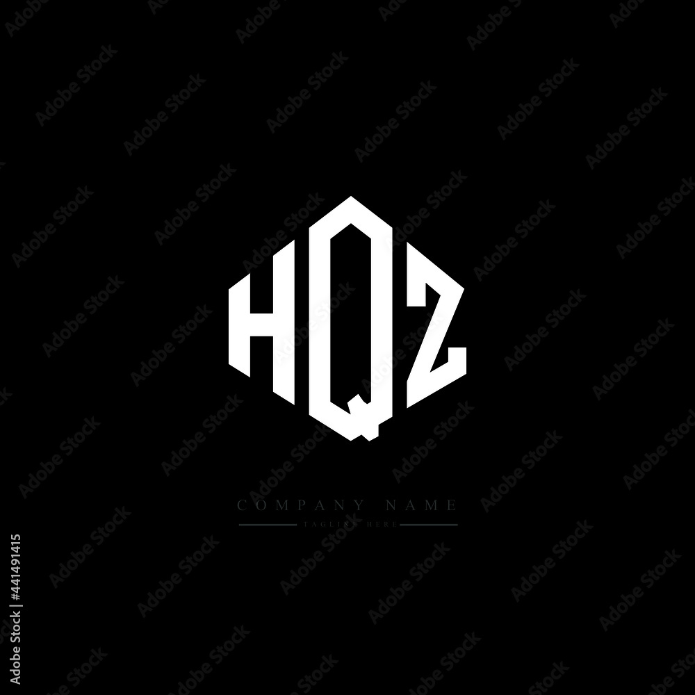 HQZ letter logo design with polygon shape. HQZ polygon logo monogram. HQZ cube logo design. HQZ hexagon vector logo template white and black colors. HQZ monogram. HQZ business and real estate logo. 