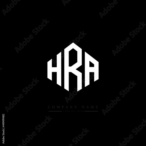 HRA letter logo design with polygon shape. HRA polygon logo monogram. HRA cube logo design. HRA hexagon vector logo template white and black colors. HRA monogram. HRA business and real estate logo. 