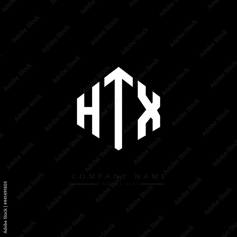 HTX letter logo design with polygon shape. HTX polygon logo monogram. HTX cube logo design. HTX hexagon vector logo template white and black colors. HTX monogram. HTX business and real estate logo. 