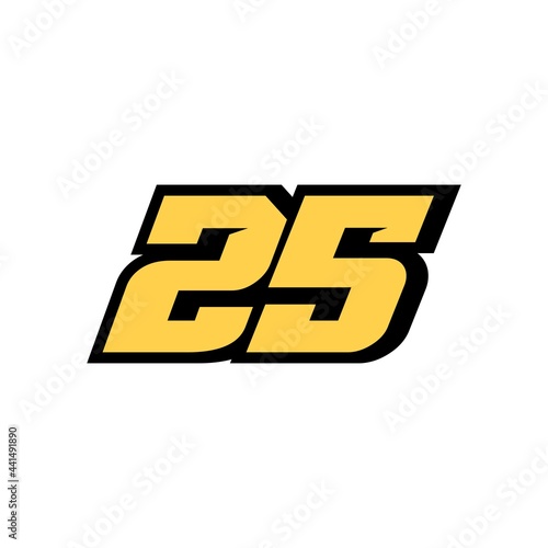 25 Number Racing star isolated on white background photo