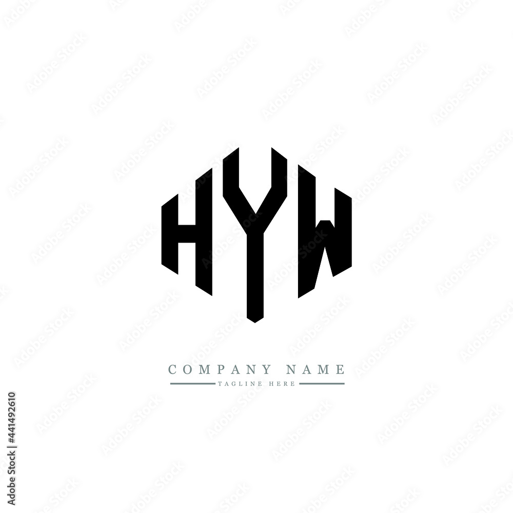 HYW letter logo design with polygon shape. HYW polygon logo monogram. HYW cube logo design. HYW hexagon vector logo template white and black colors. HYW monogram. HYW business and real estate logo. 