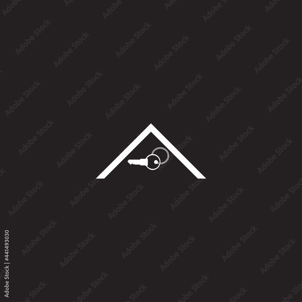 house logo and keys with black vector background house logo and keys with black vector background