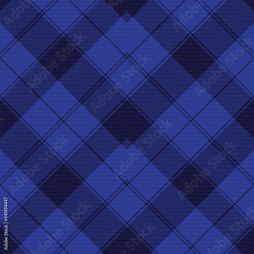 Blue Chevron Plaid Tartan textured Seamless Pattern Design