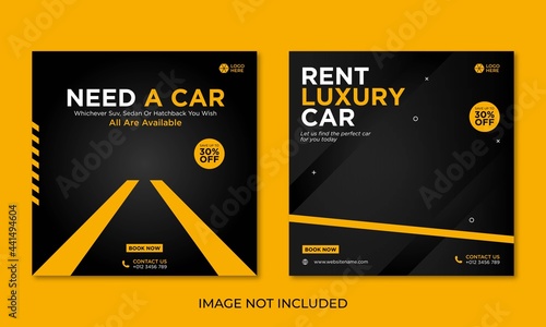 Rent car social media banner template