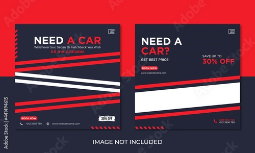 Rent car social media banner template