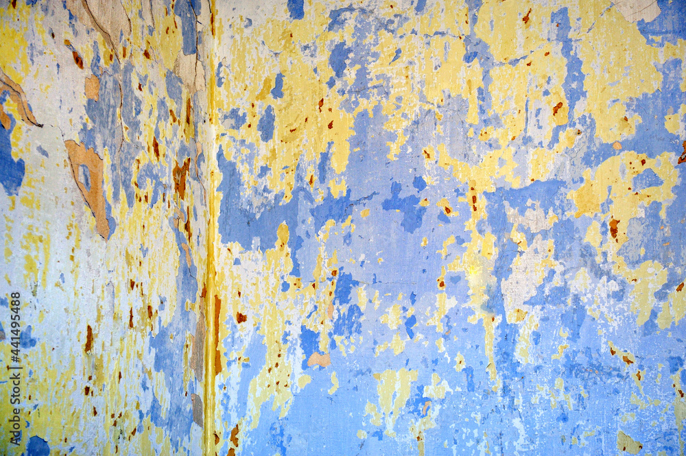 texture old painted peeling wall