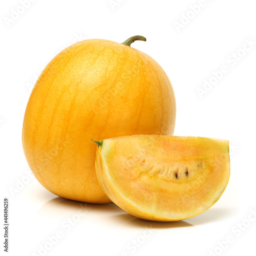 yellow watermelon isolated on white background
