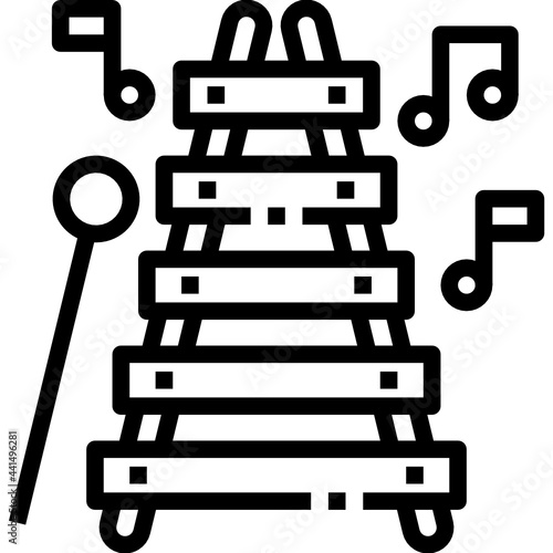xylophone line icon
