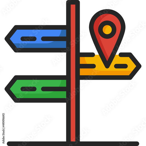 signpost color line icon