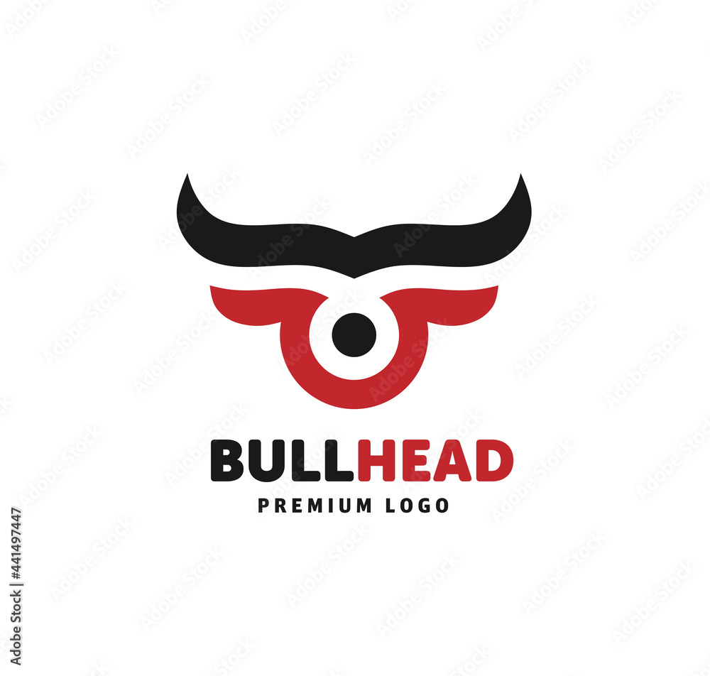 abstract simple Bull head vector logo concept illustration, Buffalo head logo, Bull head logo abstract simple Bull head vector logo concept illustration, Buffalo head logo, Bull head logo