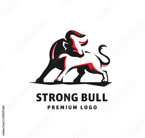 Vector bull Stylish bull logo design, Bull logo illustration concept.