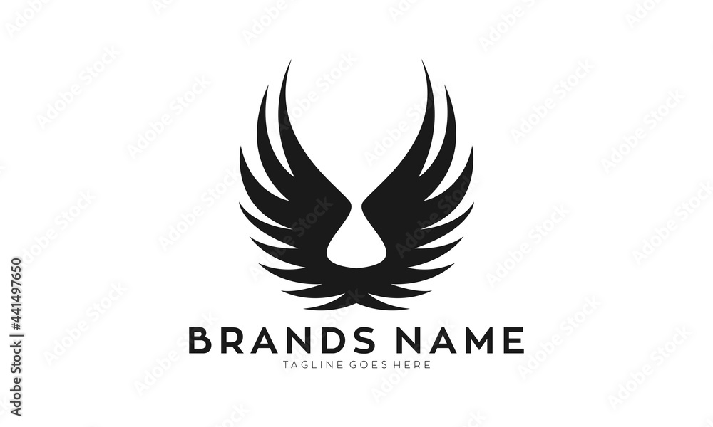 Black wings illustration vector logo Black wings illustration vector logo