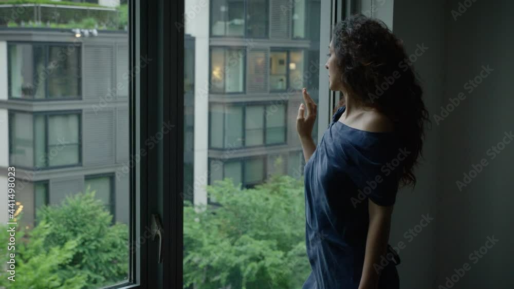 Beautiful Woman Looks Out Window 2 Beautiful Woman Looks Out Window 2