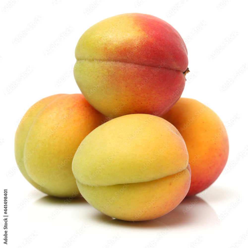 Fresh apricot fruits isolated on white background Fresh apricot fruits isolated on white background