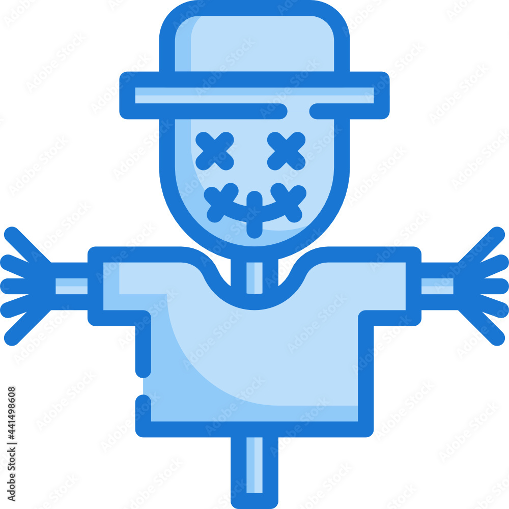 scarecrow blue line icon