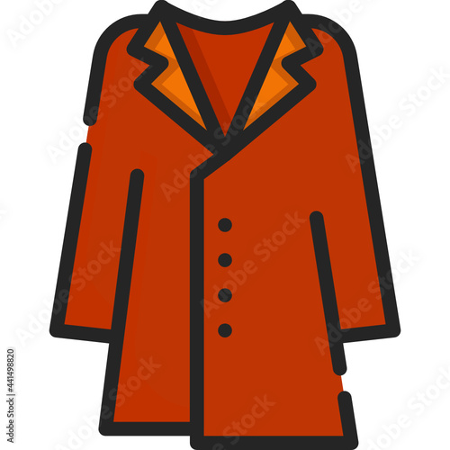 overcoat color line icon