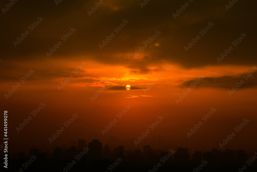 sunset over the city sunset over the city
